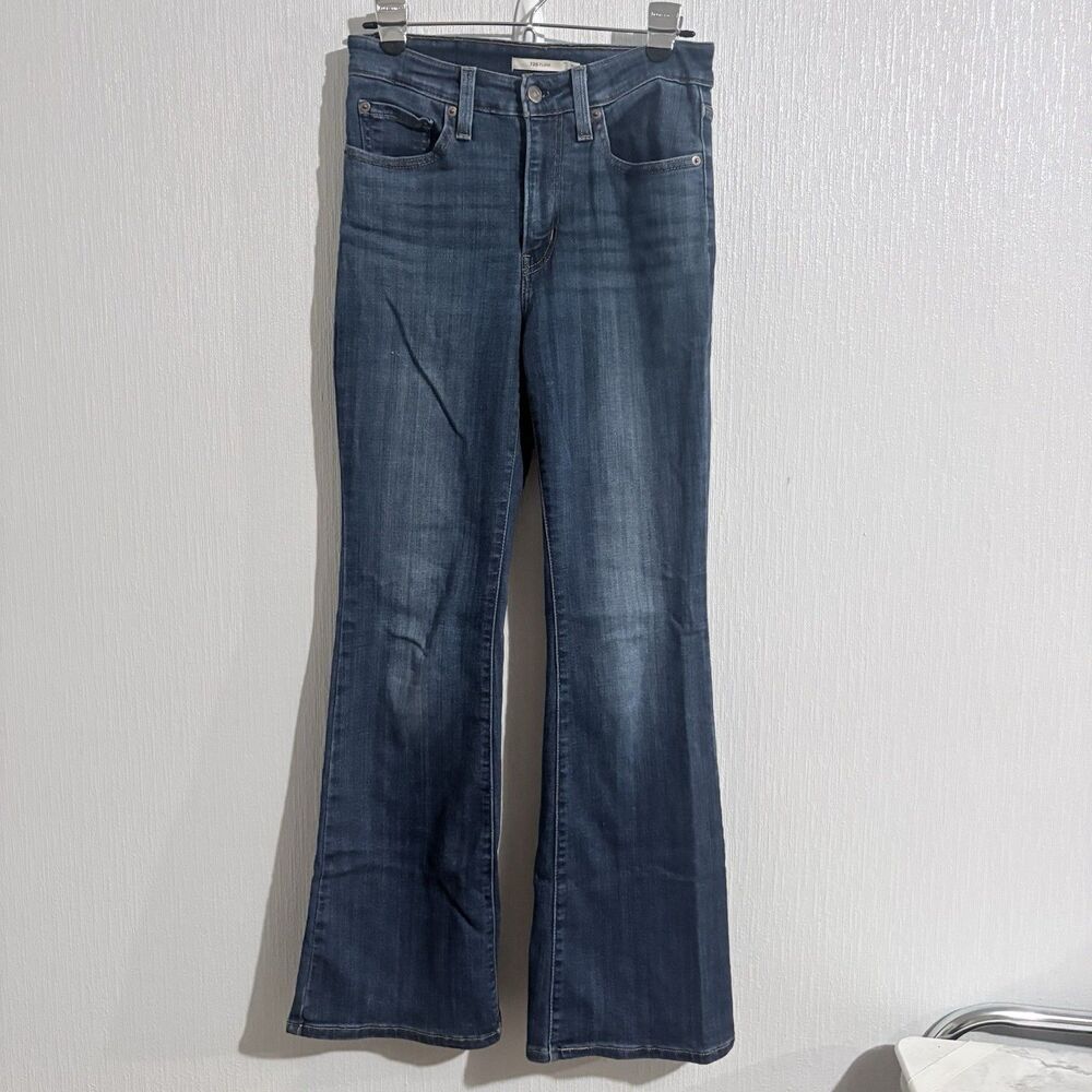 Levi’s 726 Flare Jeans Denim Stretch Casual Midrise Dark Fade Women’s 28 x 32